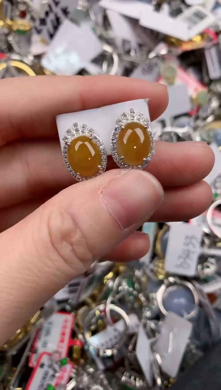 银S925镶嵌戒指翡翠555           5