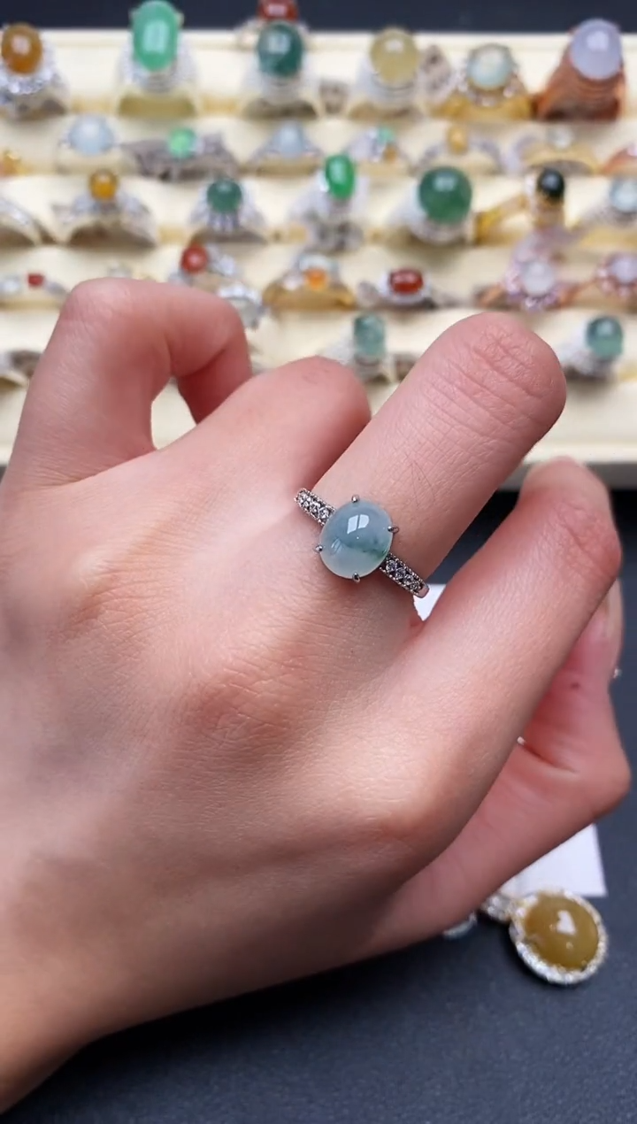 【闪购商品】翡翠戒指银S925镶嵌1111111+7