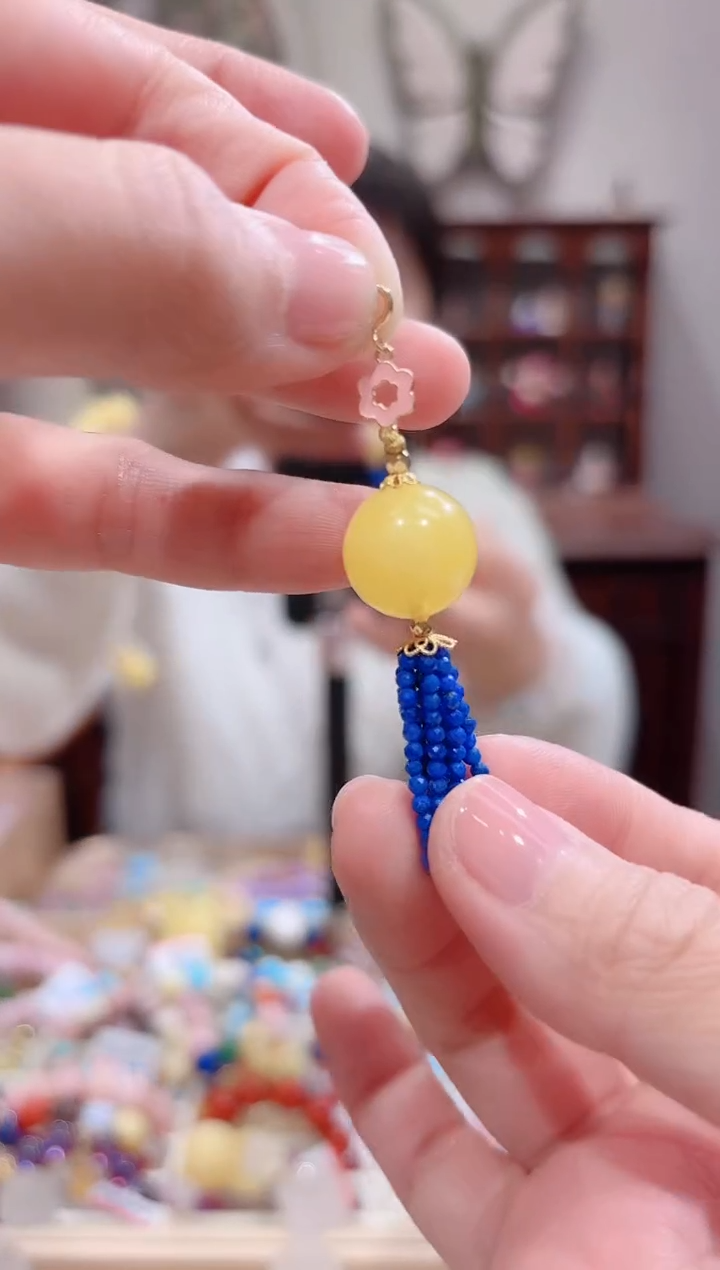 【闪购商品】蜜蜡颈饰18K金镶嵌百搭设计款