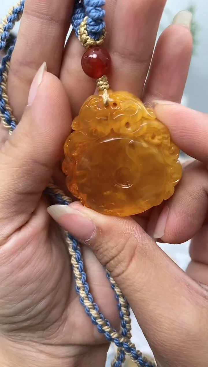 【闪购商品】蜜蜡裸石未镶嵌天然琥珀蜜蜡仿古龙牌