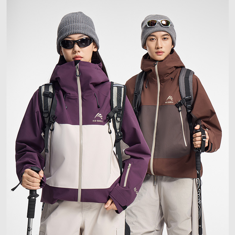 鸭鸭【冰壳5.0系列】冲锋衣羽绒服男女同款三合一防水保暖外套