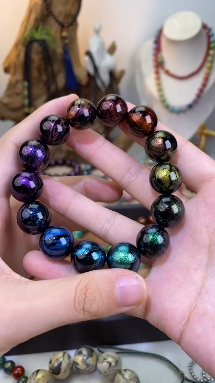 28 非遗大漆1.5漆珠多宝手串星泪