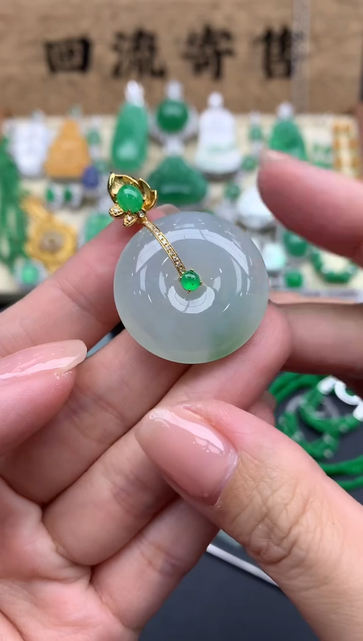 【闪购商品】翡翠颈饰18K金镶嵌573-中国好珍宝