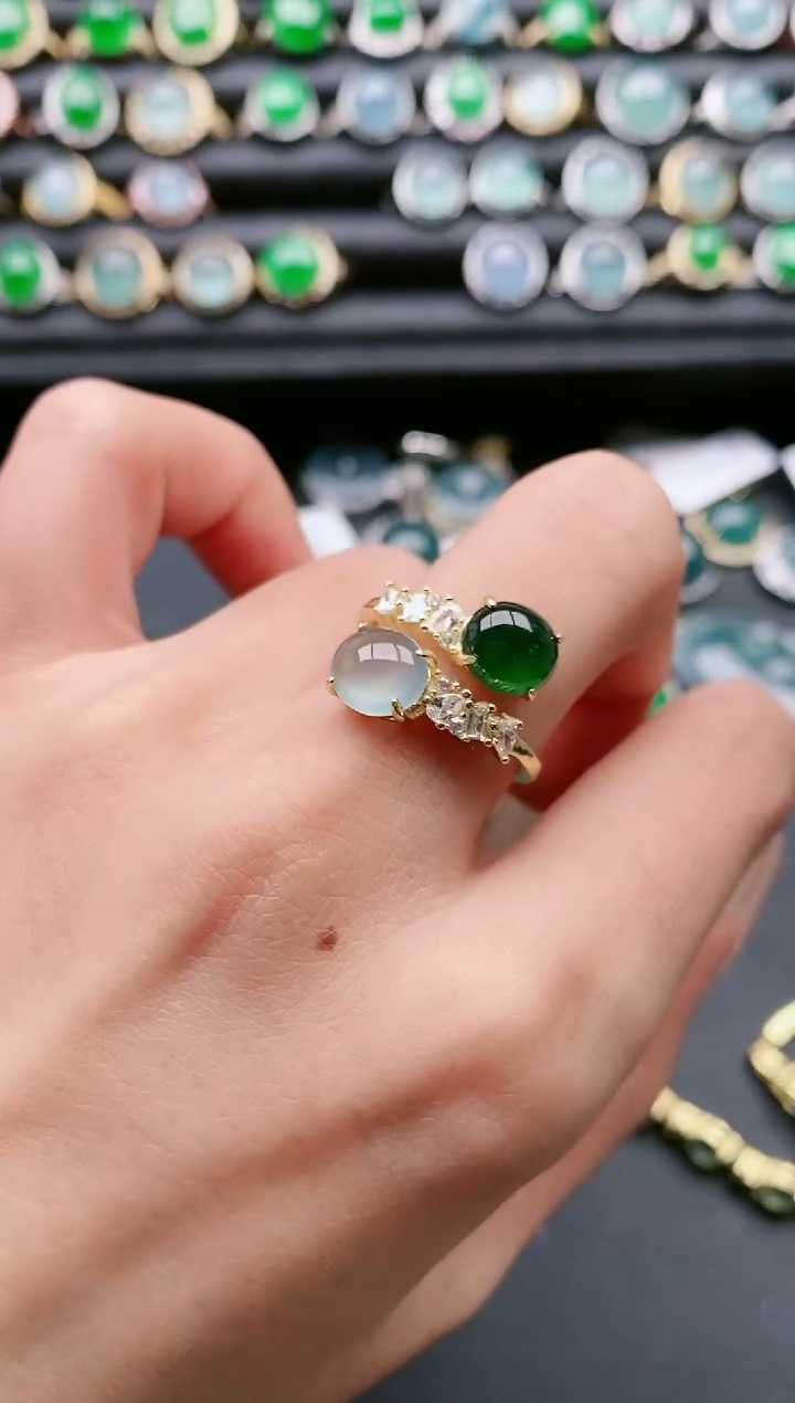 【闪购商品】翡翠戒指银S925镶嵌11111