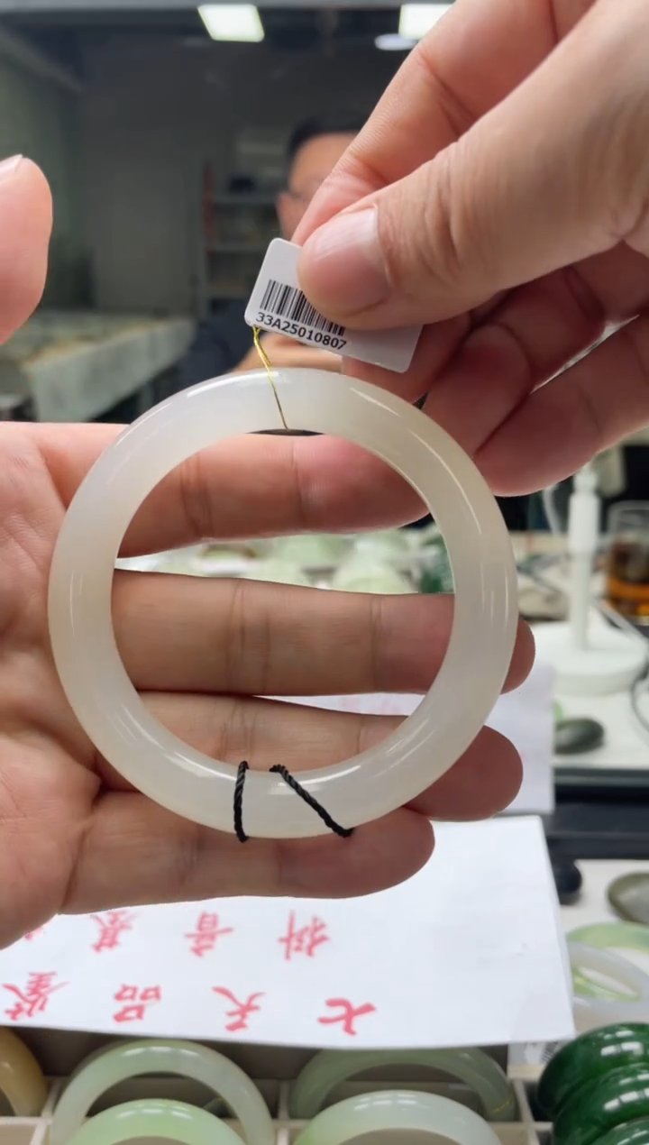 【闪购商品】和田玉手镯未镶嵌编码 0807圈口59-60