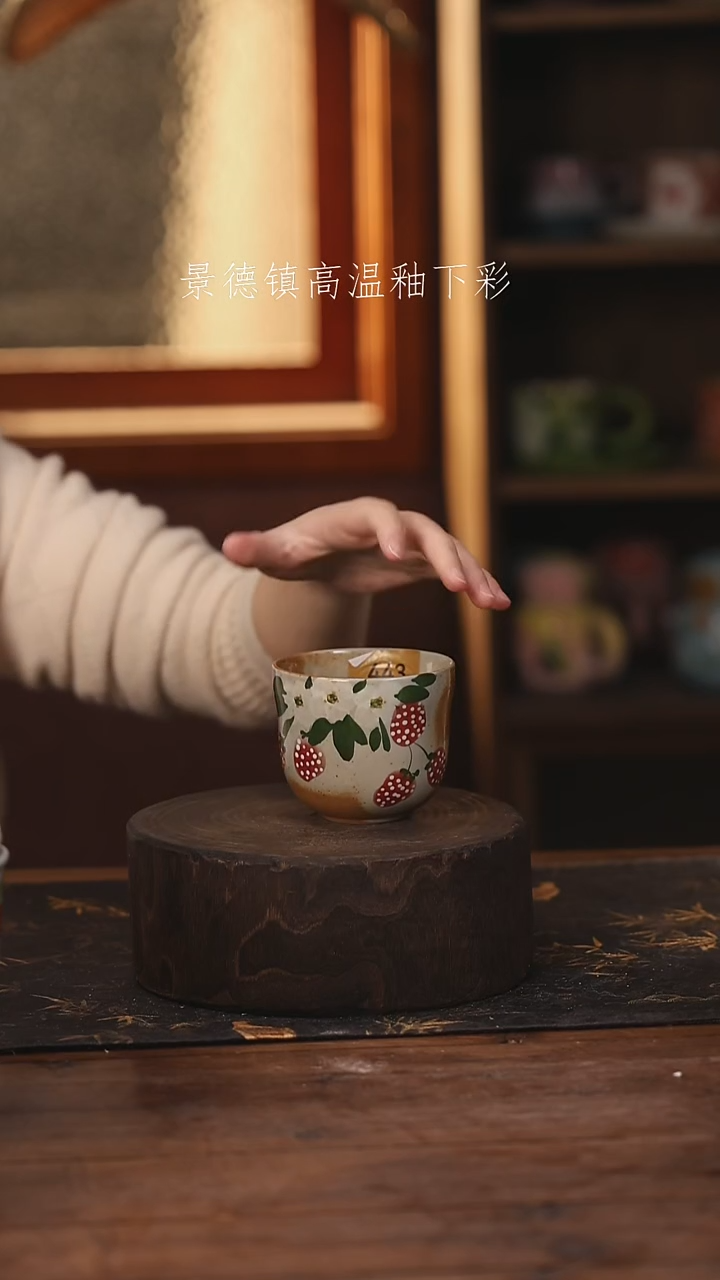 陶瓷景德镇高温釉下手绘陶瓷@L443@