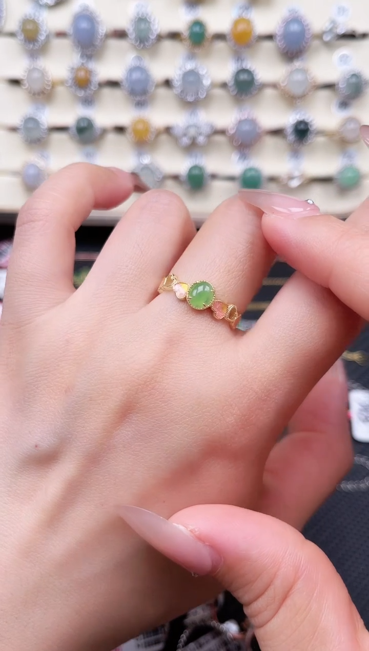 【闪购商品】翡翠戒指银S925镶嵌戒指