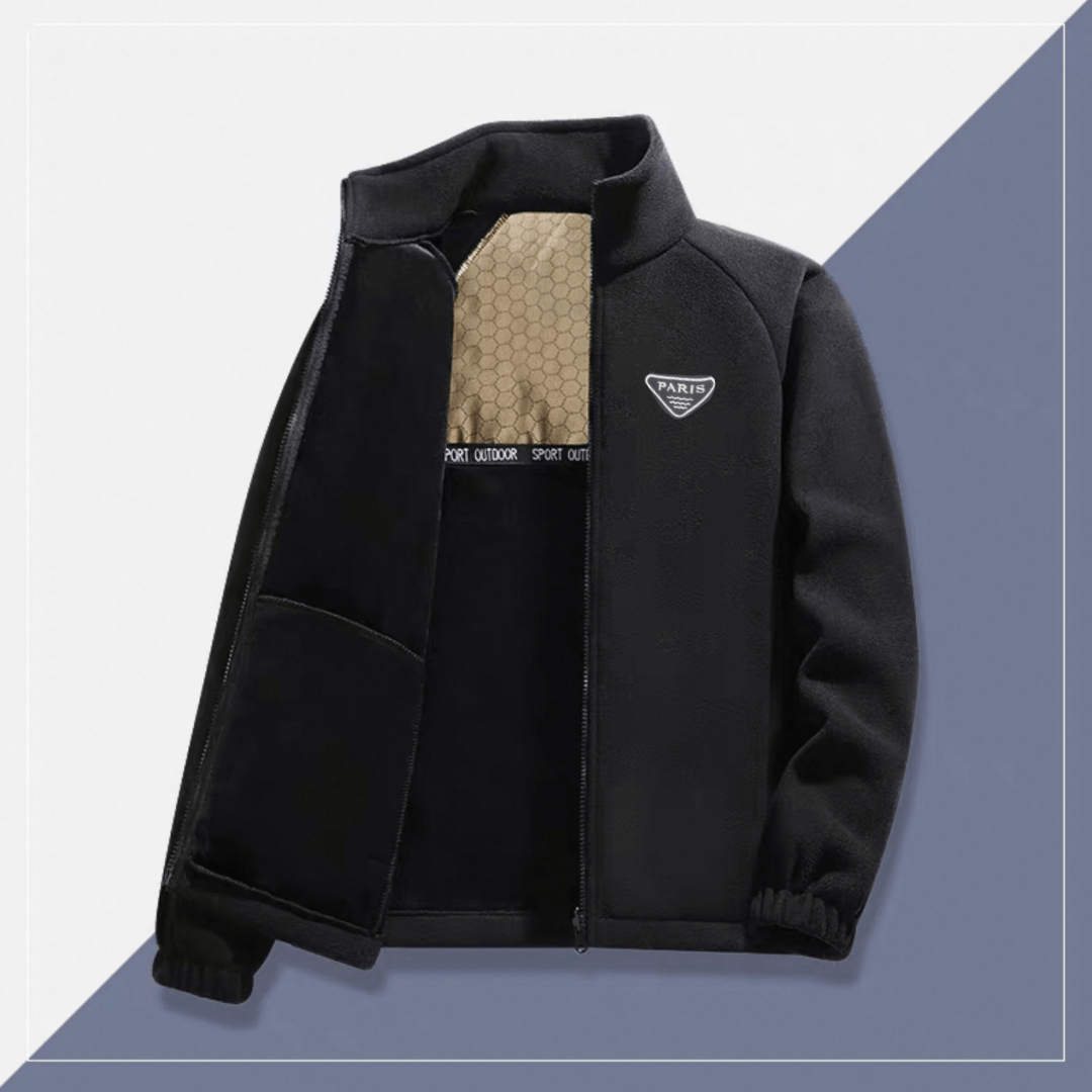 2025年男女同款法国巴黎刺绣石墨烯抓绒衣