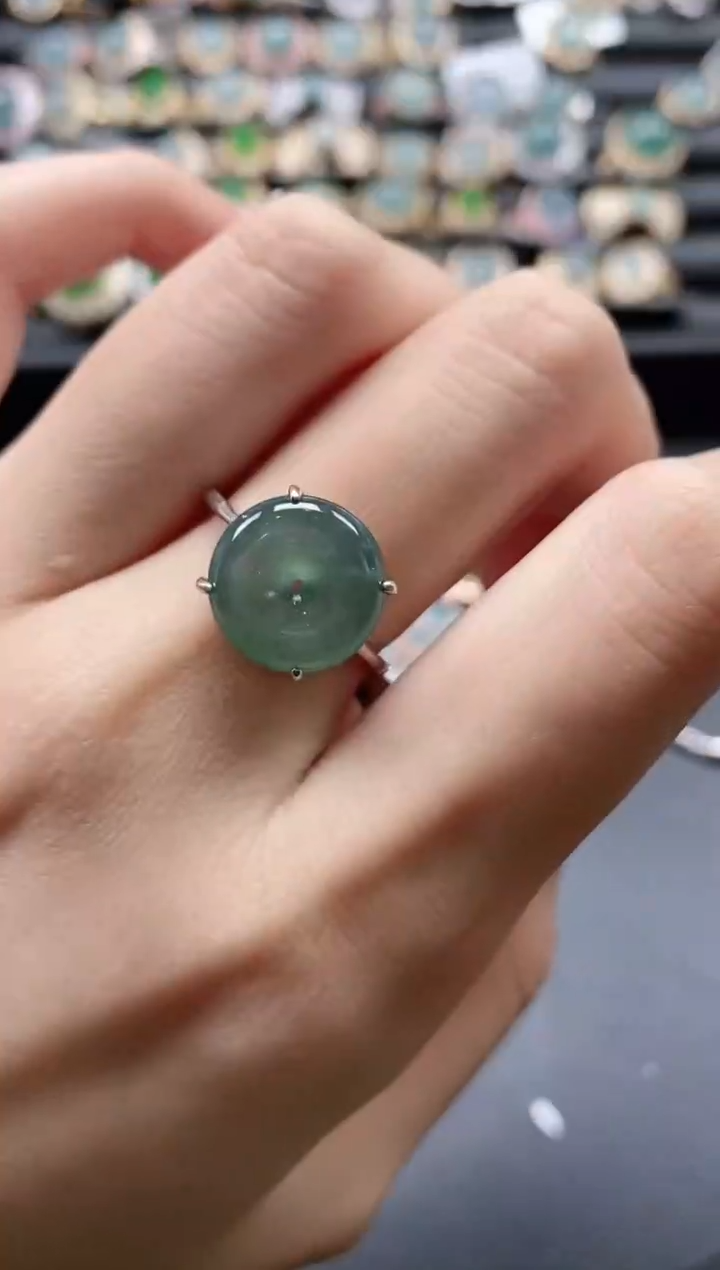 【闪购商品】翡翠戒指银S925镶嵌51511-6