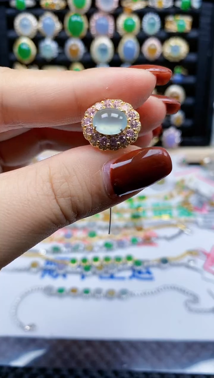 银S925镶嵌戒指翡翠194