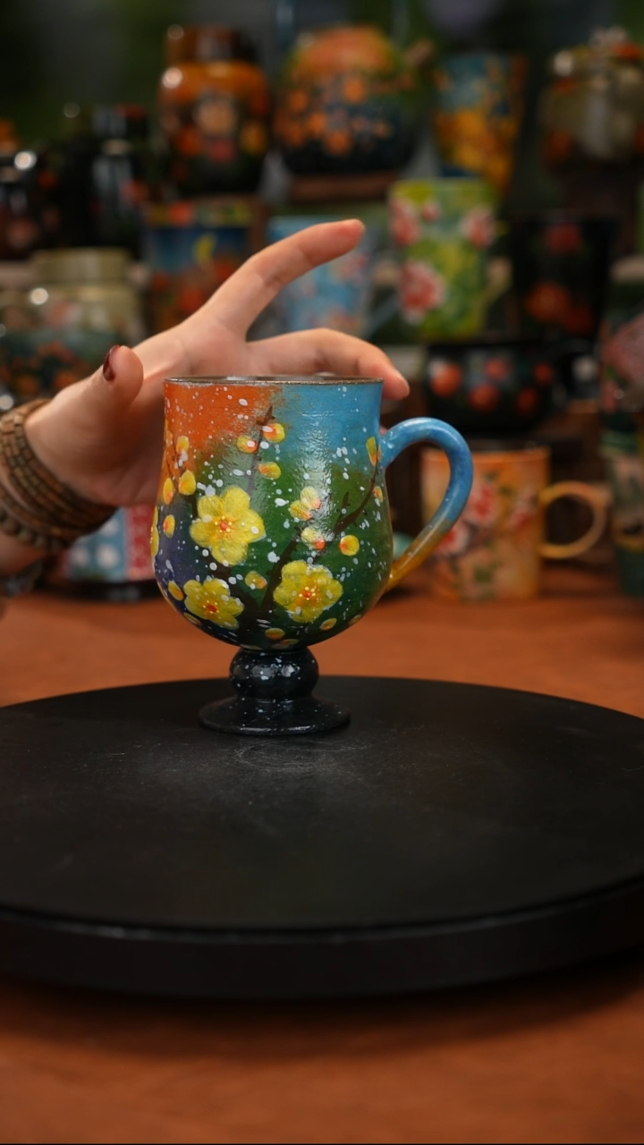 紫砂油画手绘 釉下彩