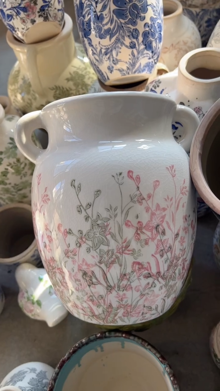 【闪购商品】陶瓷花盆高24cm内口13.5cm