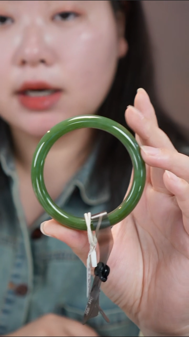 和田玉手镯未镶嵌27【柚子来啦】和田玉拍一发一58