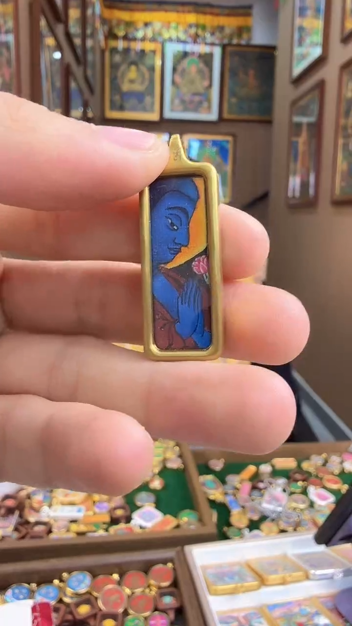 吊坠药师佛-热贡纯手绘唐卡