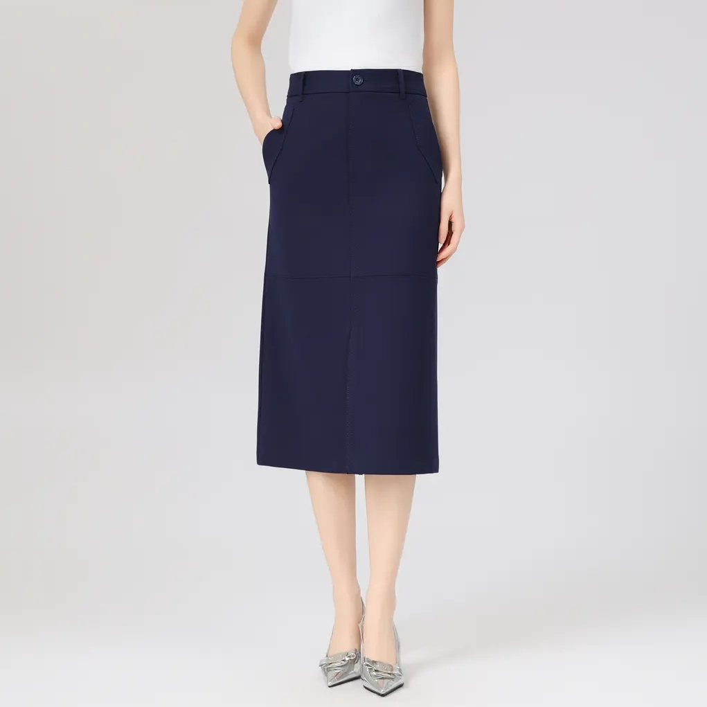 GIRDEAR/哥弟新款高腰气质中长裙干练气质职场百搭西装半裙120008