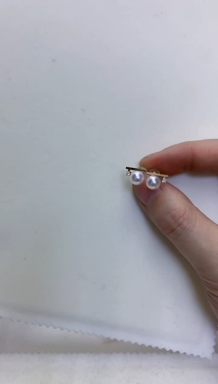 【闪购商品】海水珍珠饰品18K金镶嵌7-8音符耳钉·K黄