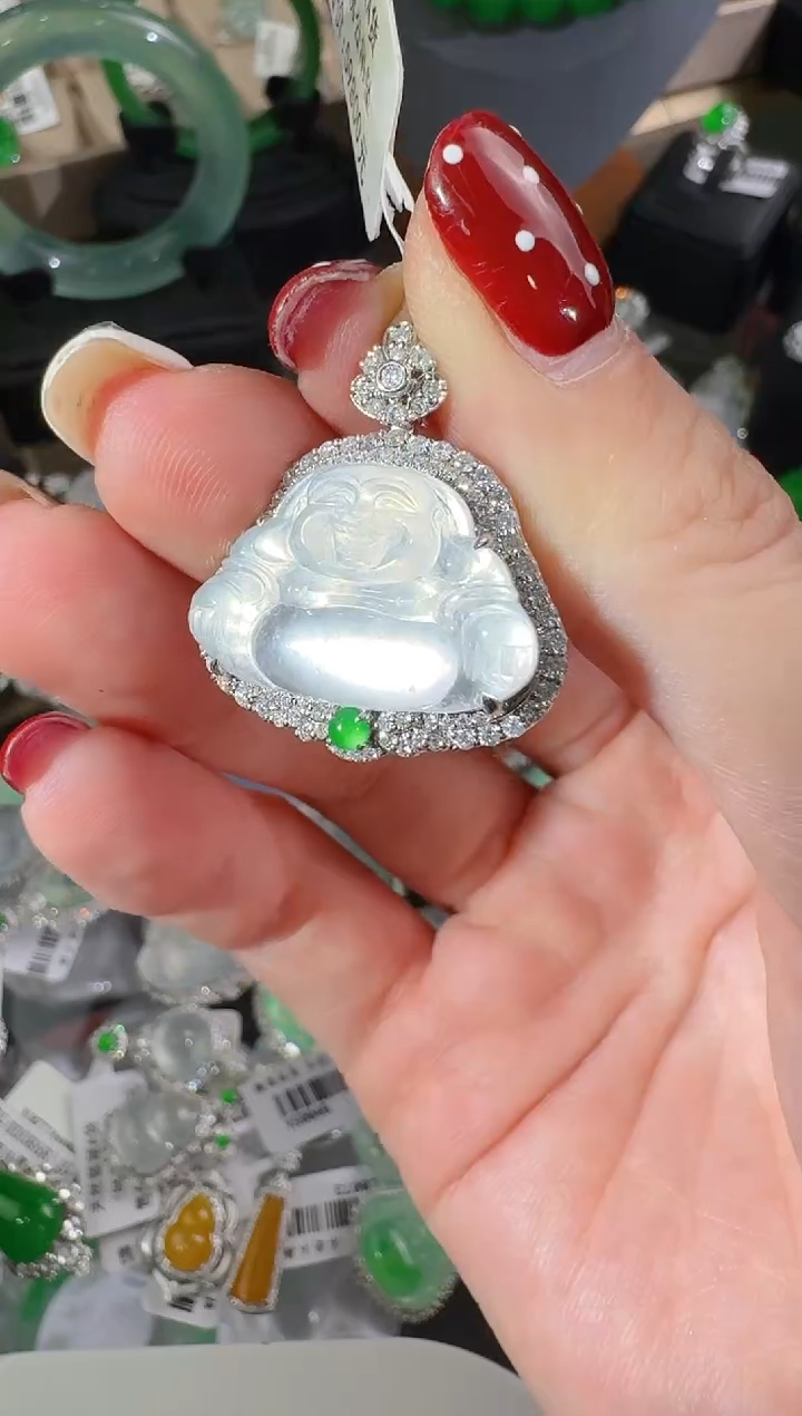 【闪购商品】翡翠颈饰18K金镶嵌佛公