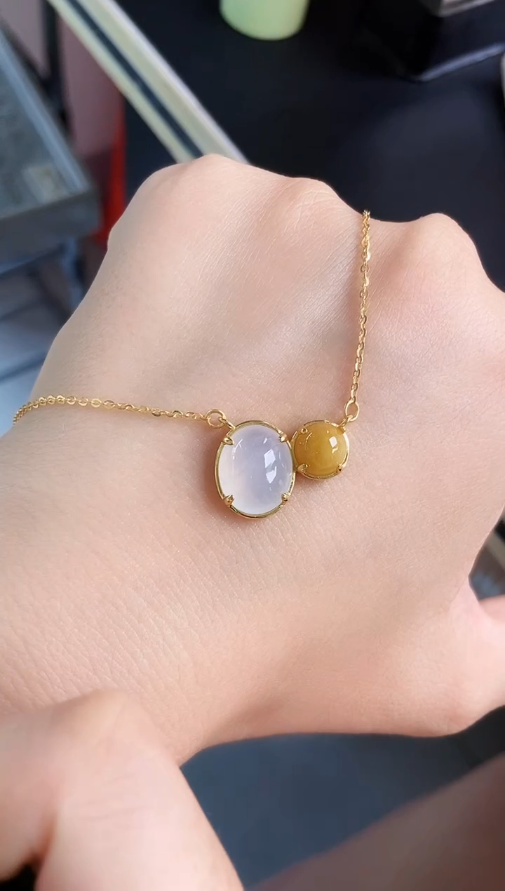 颈饰银S925镶嵌翡翠02