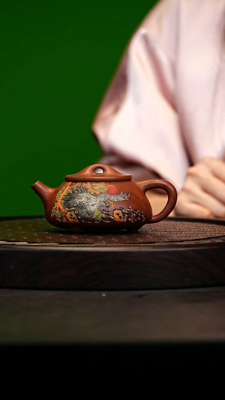 宜兴原矿高端紫砂 玉砂桃花泥260cc