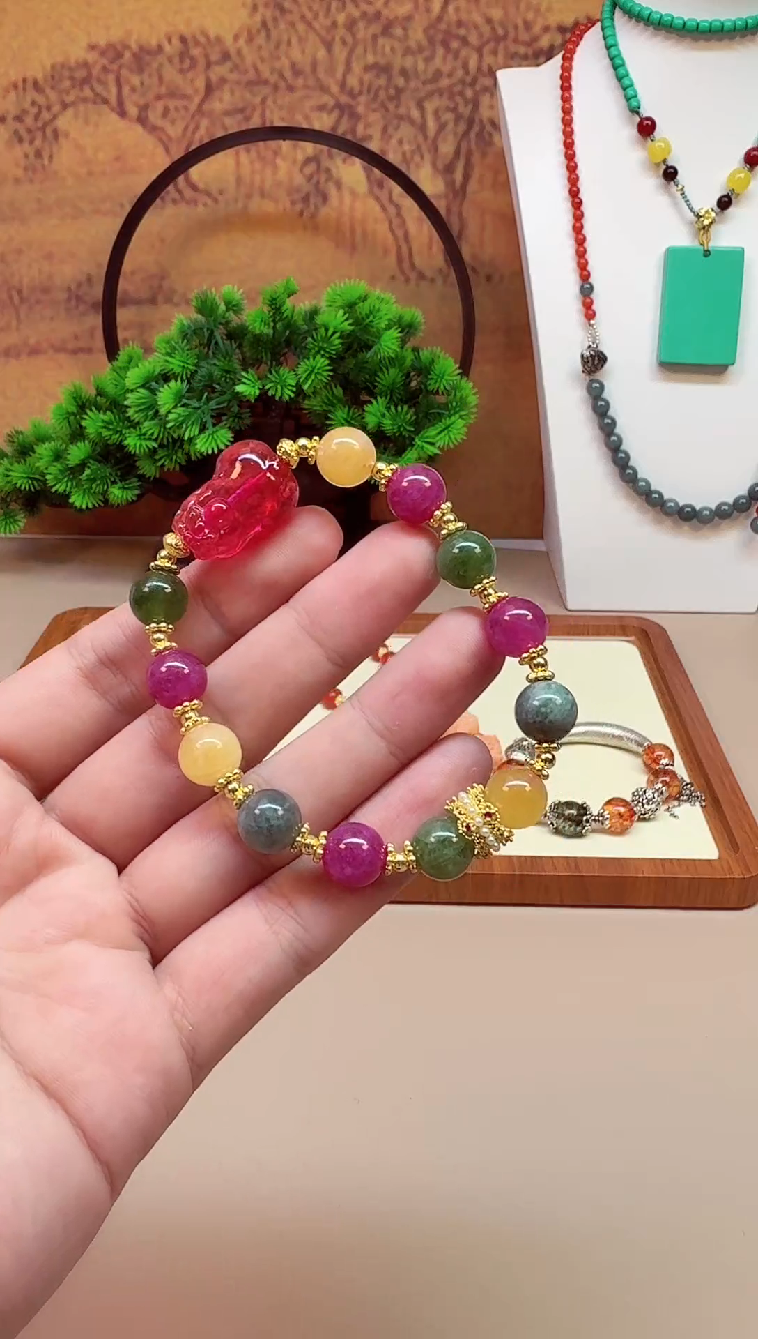 手链14K金镶嵌碧玺S137