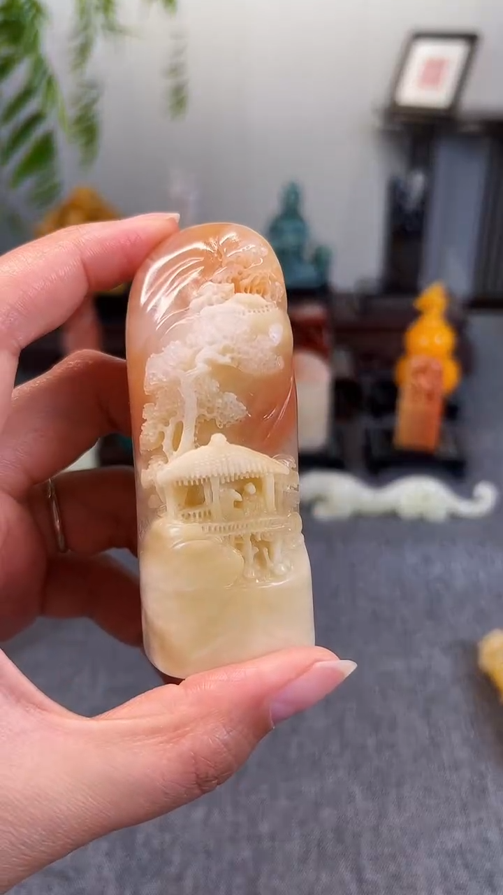 寿山石印石海*精工  素章