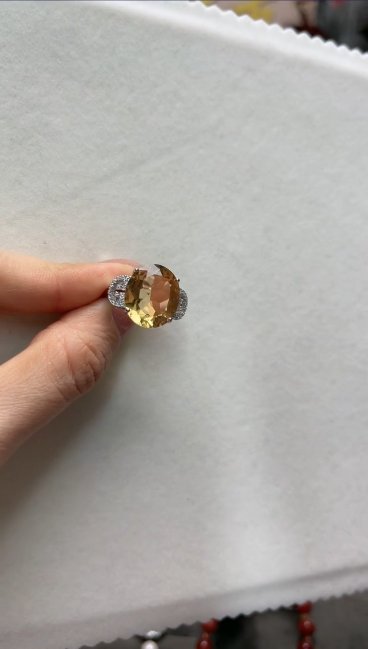 【闪购商品】水晶戒指银S925镶嵌aj4618