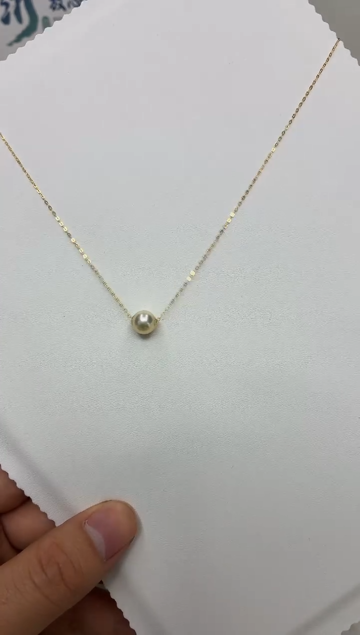 18K金镶嵌DA海水珍珠akoya路路通7-8 y1422