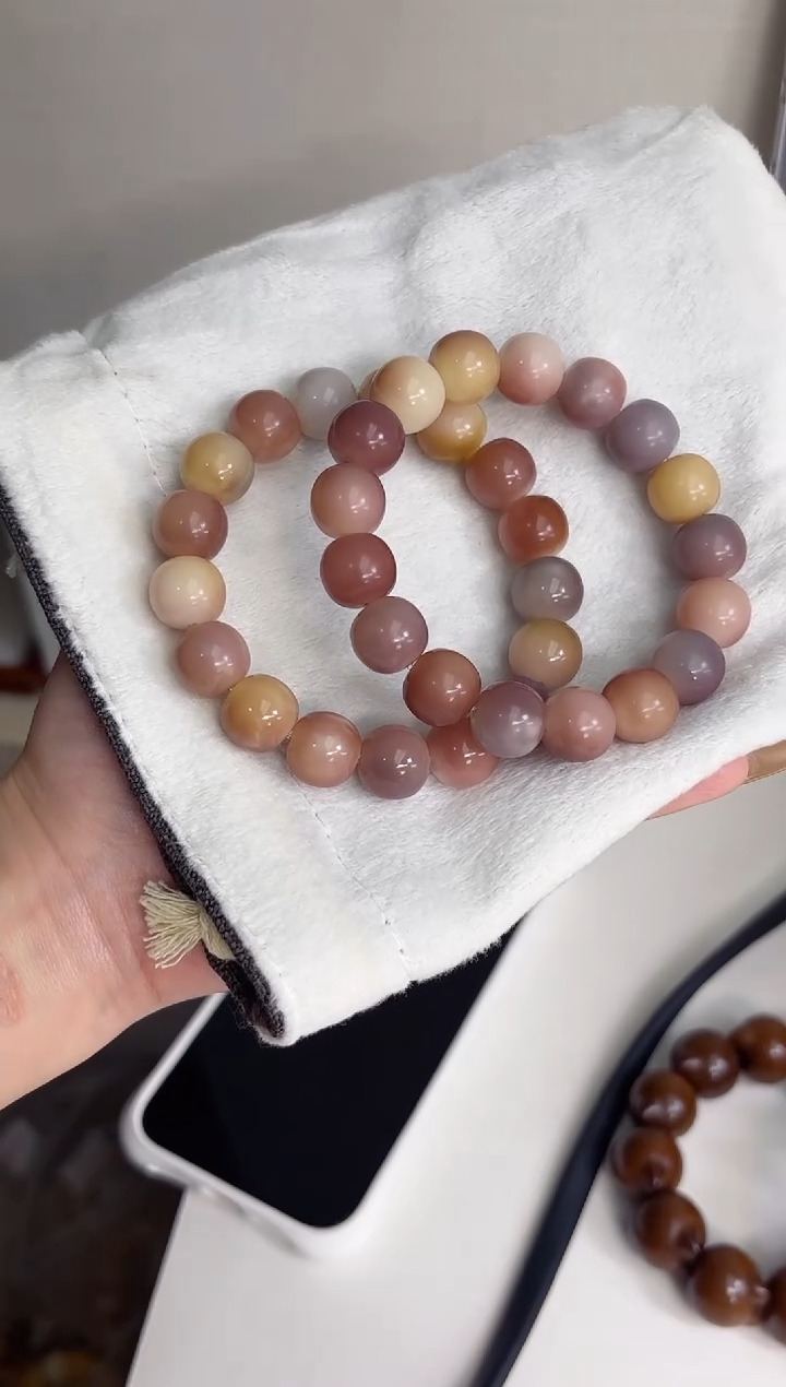 手串菩提根/象牙果沐f62紫美人玉化苹果12*13mm手串（现穿