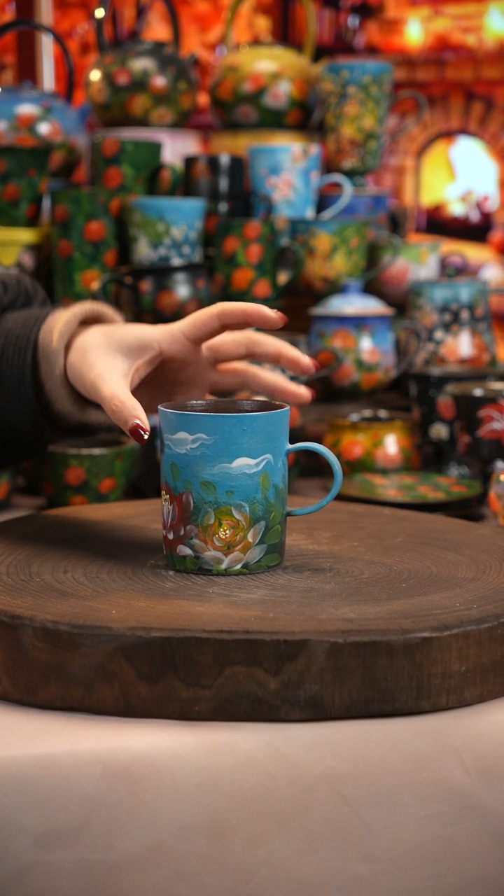 油画  釉下彩   杯子 