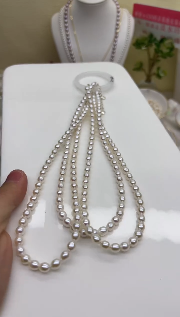 项链未镶嵌淡水珍珠极光白5-6mm