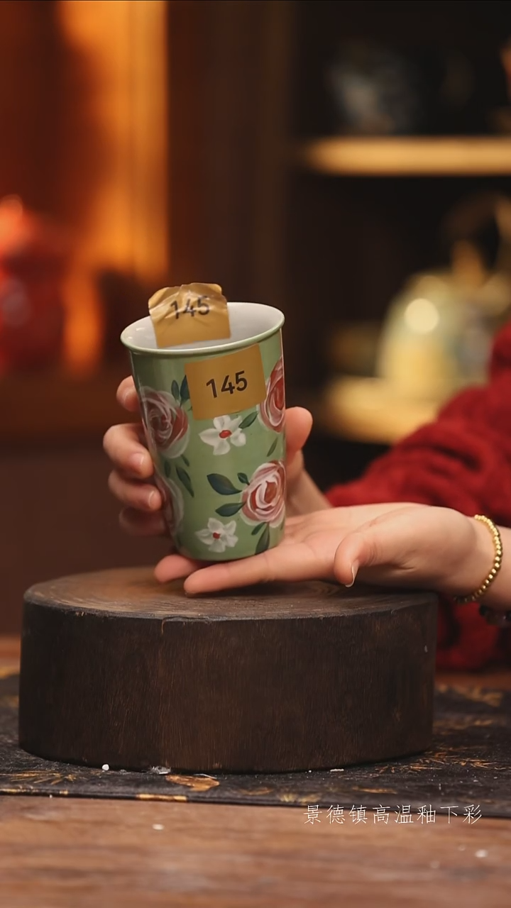 陶瓷景德镇高温釉下手绘陶瓷@L145@