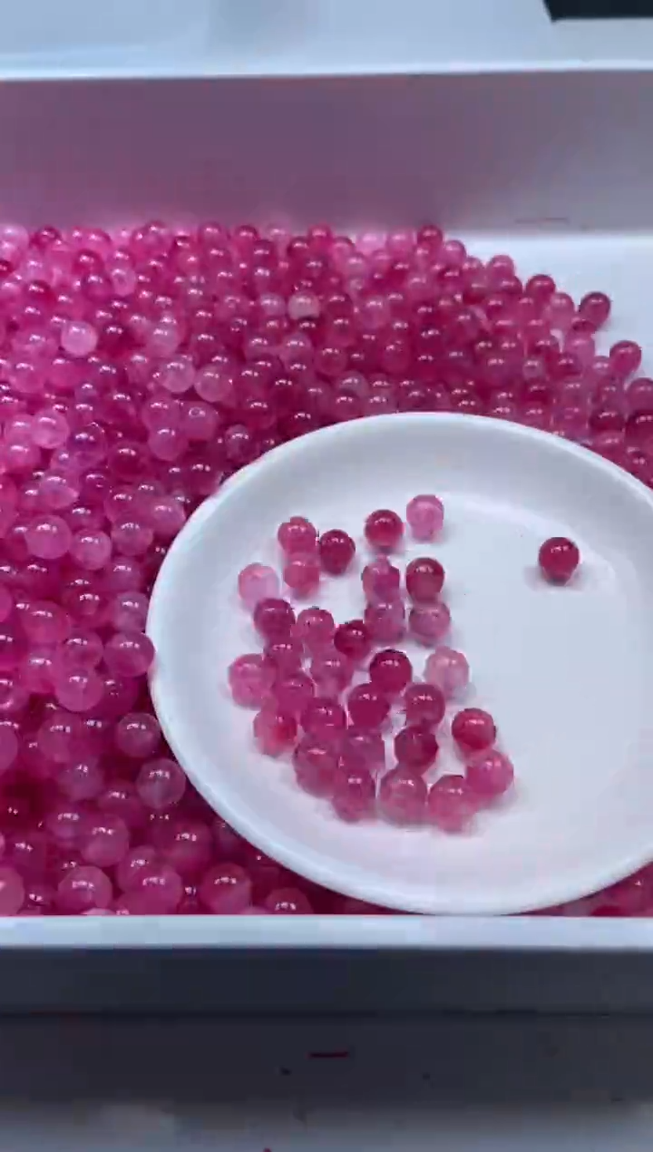 颈饰未镶嵌水晶W3258-卢比莱粉碧玺8mm*15颗