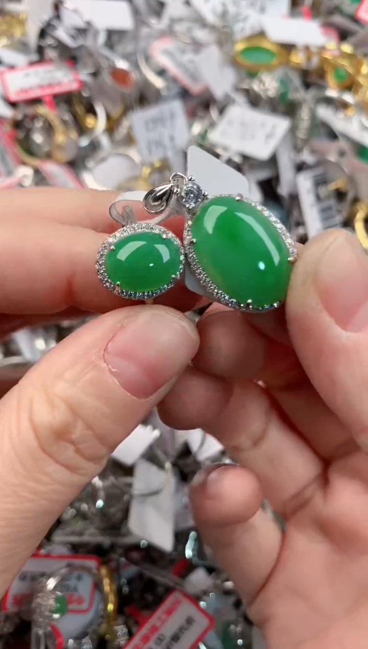 银S925镶嵌戒指翡翠444                  5