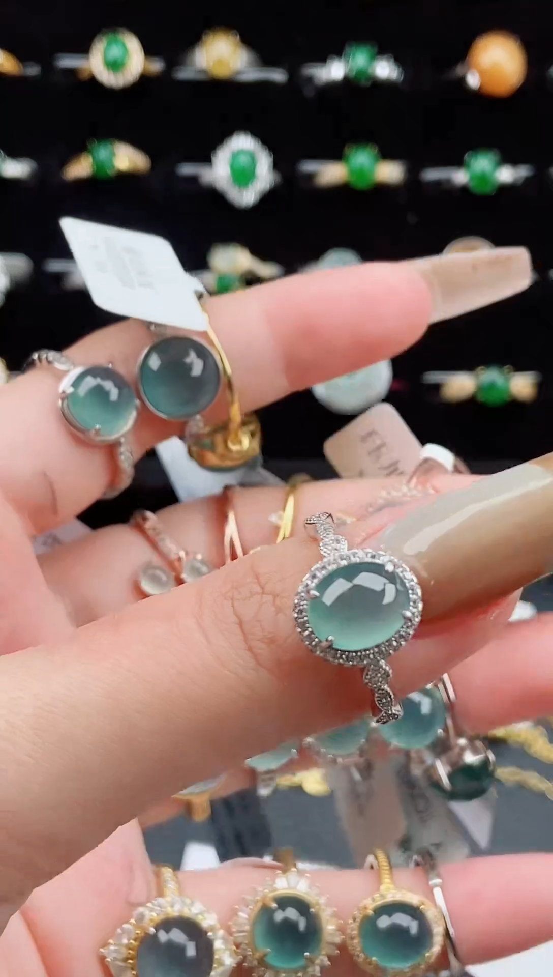 【闪购商品】翡翠戒指银S925镶嵌戒指11011