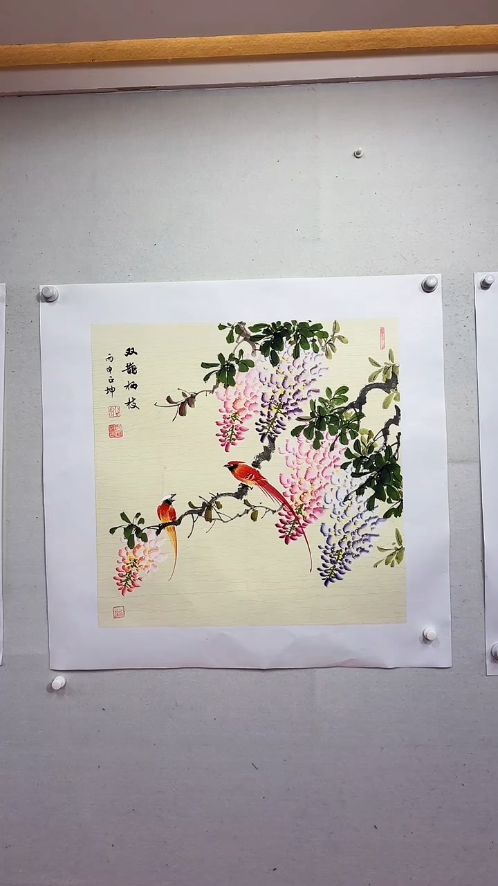 国画春暖花开/4尺斗方托底/谭正坤