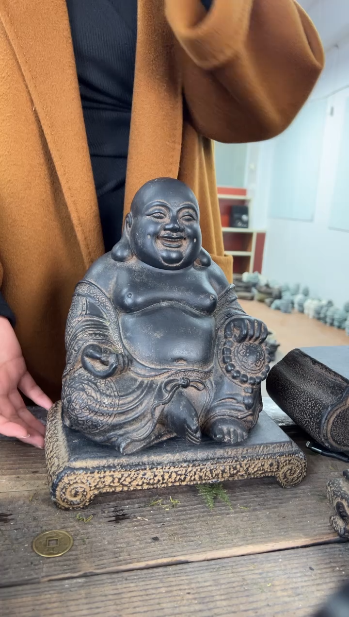 陶土大肚佛+小江枫底座