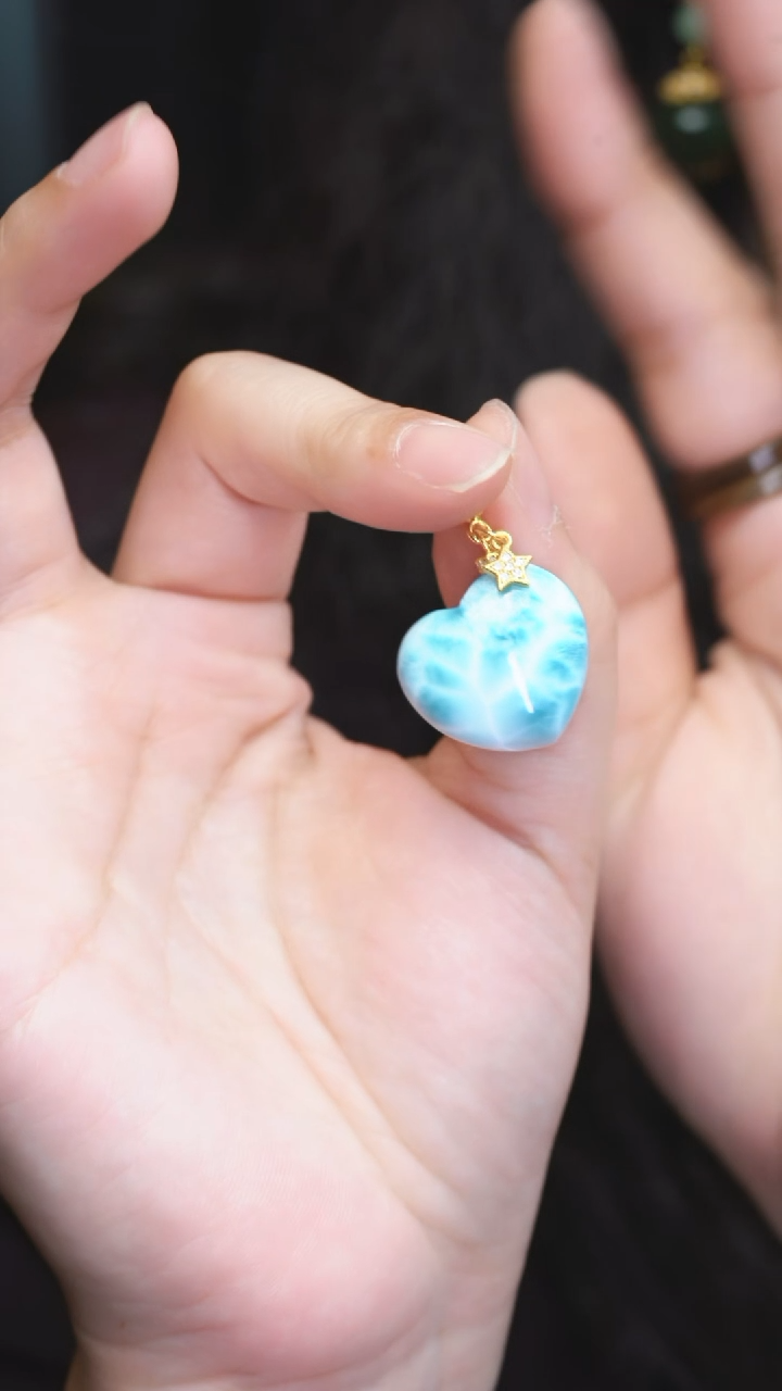 针钠钙石（海纹石）未镶嵌吊坠(不含链)多样性其一发货