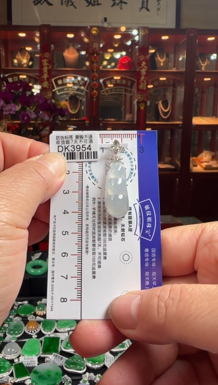 【闪购商品】翡翠颈饰18K金镶嵌DK3954冰富贵豆