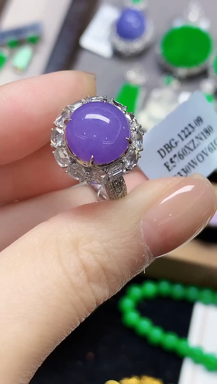 18K金镶嵌戒指翡翠H***JLSR