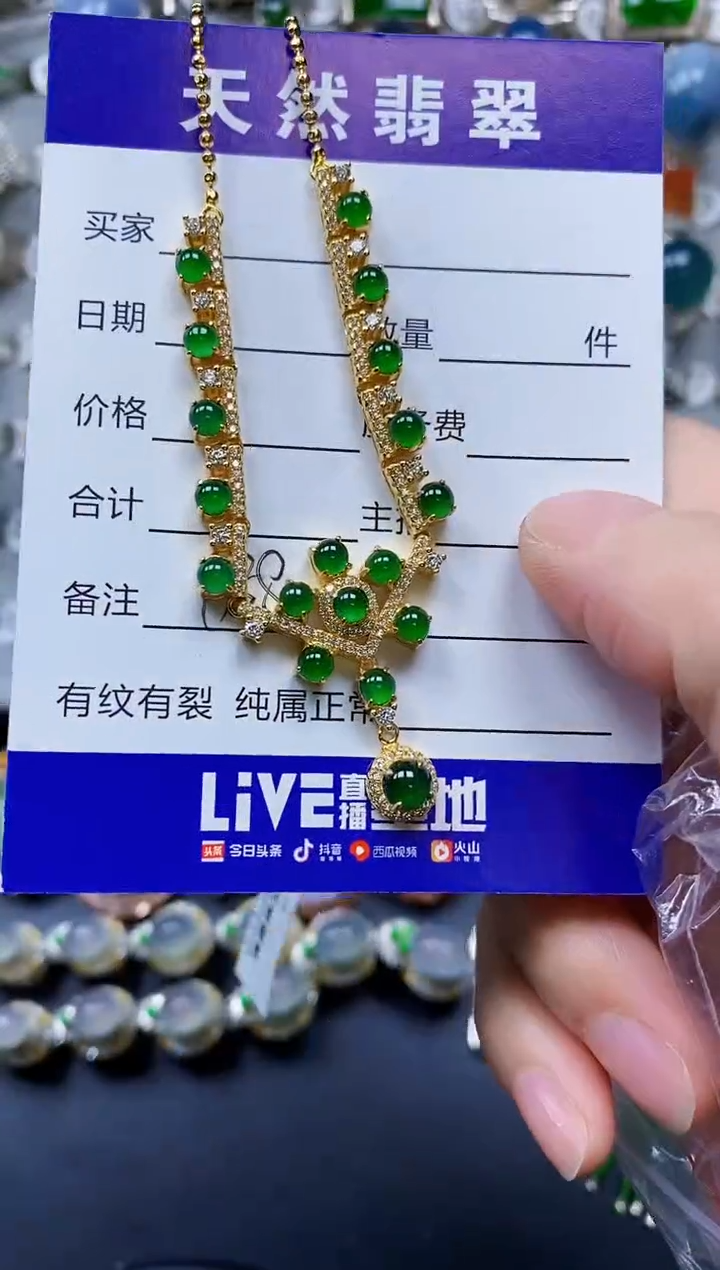 翡翠银S925镶嵌颈饰0188