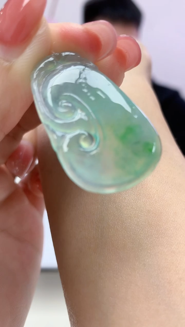 定制翡翠未镶嵌888xm-毛货如意14赠金扣