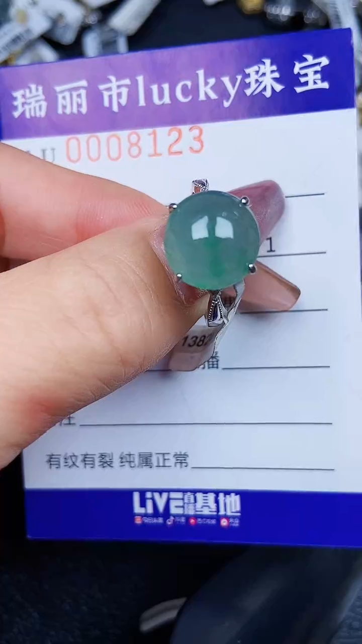 颈饰银S925镶嵌翡翠8123