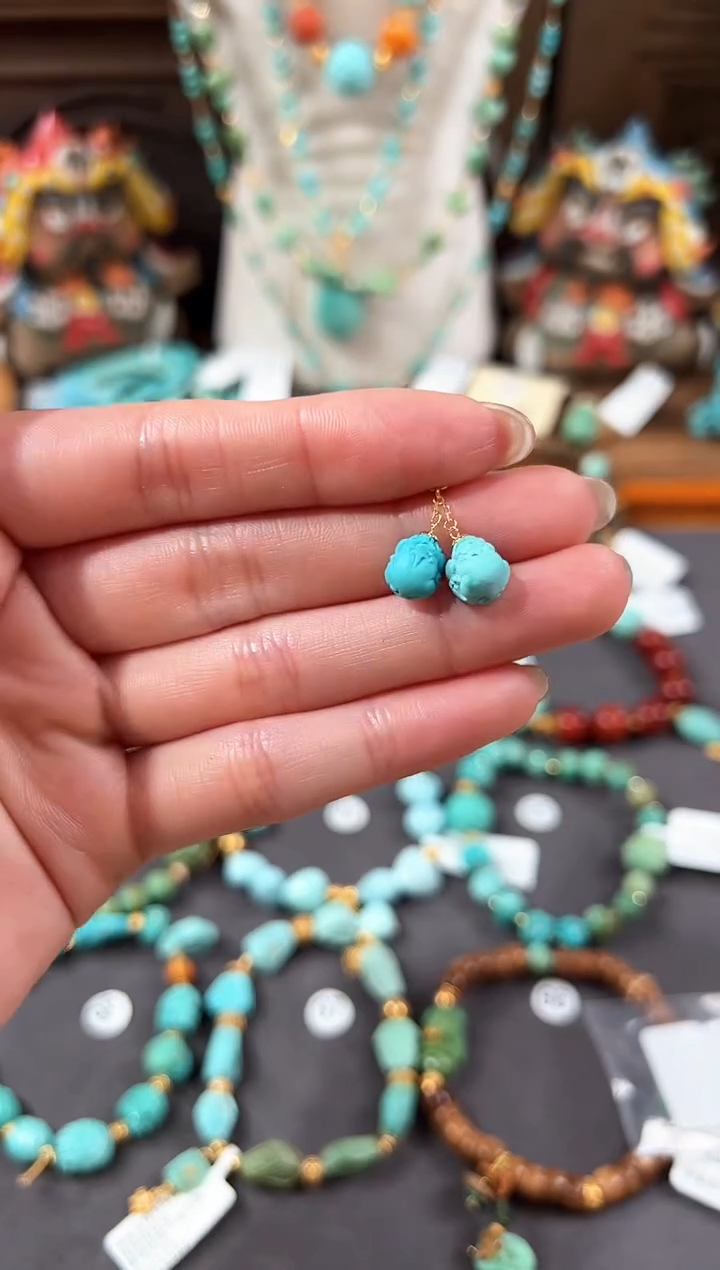 【闪购商品】绿松石提溜18K金镶嵌绿松石提溜