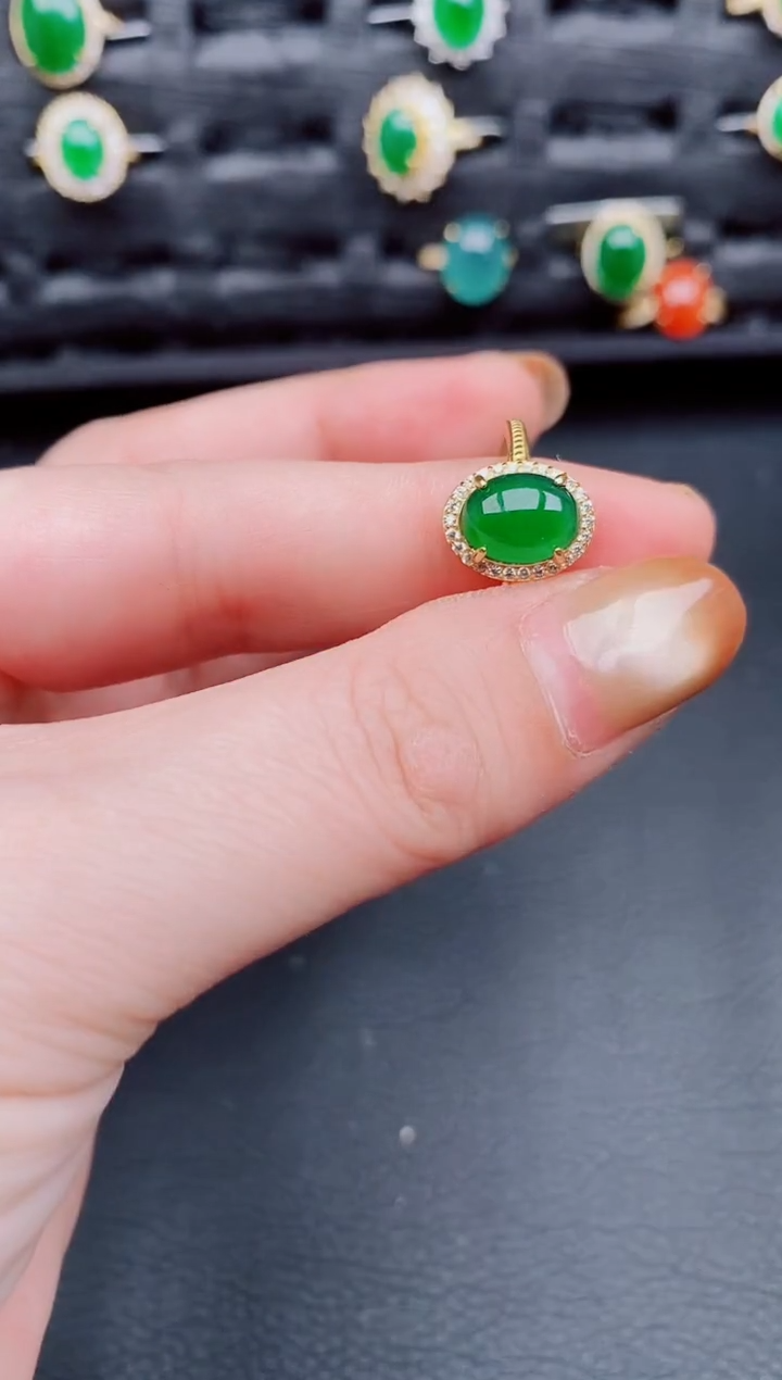 【闪购商品】翡翠戒指银S925镶嵌天然a货翡翠258