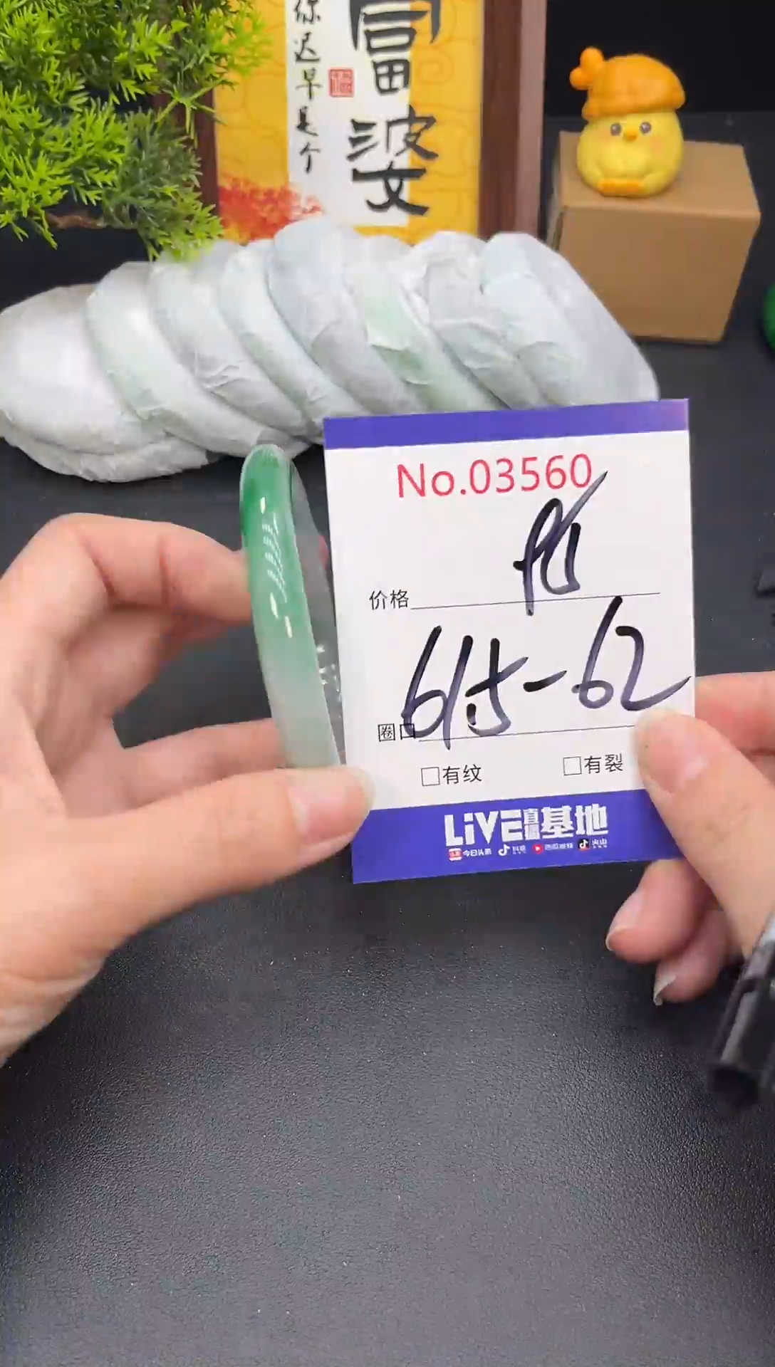 未镶嵌手镯翡翠3560