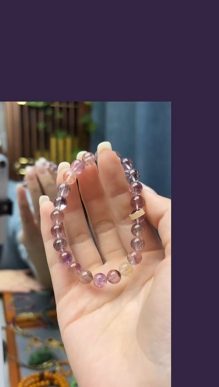 未镶嵌车挂水晶超七水晶手串XC