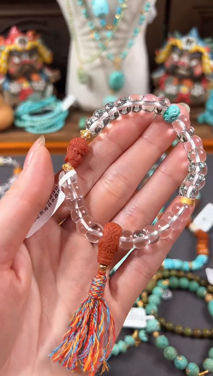 【闪购商品】水晶手链18K金镶嵌白水晶手链