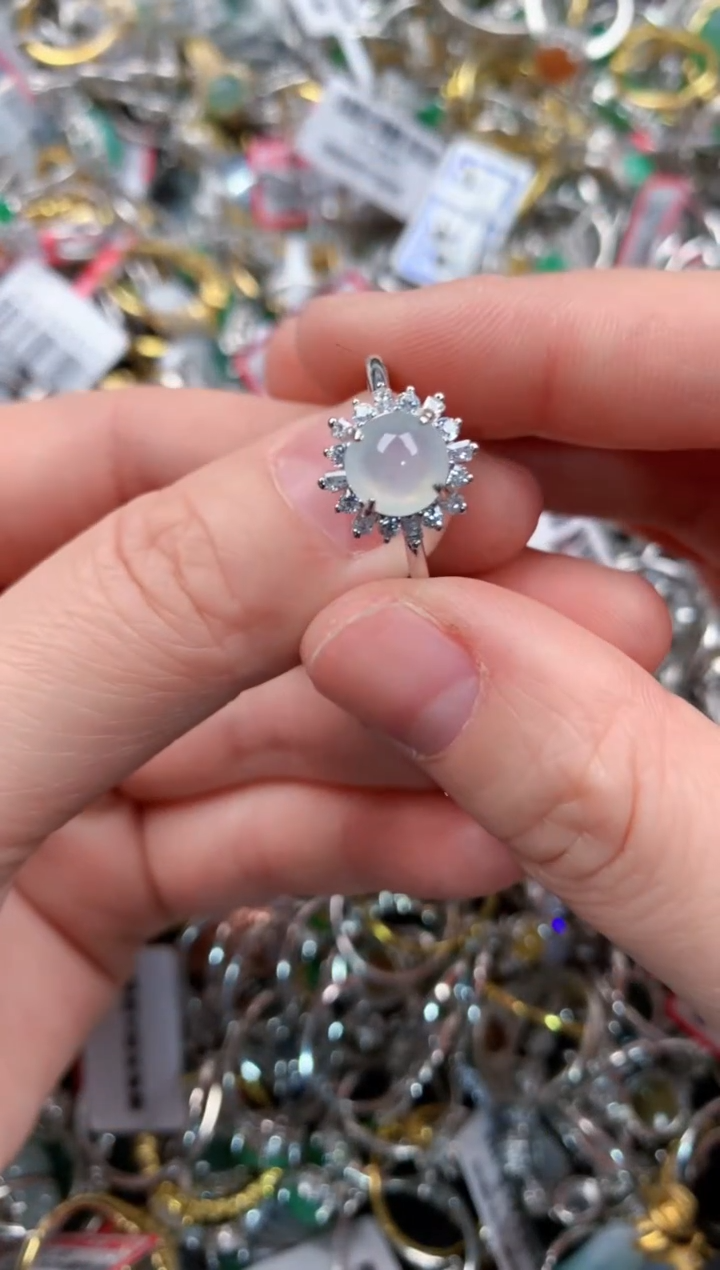 银S925镶嵌戒指翡翠444   6