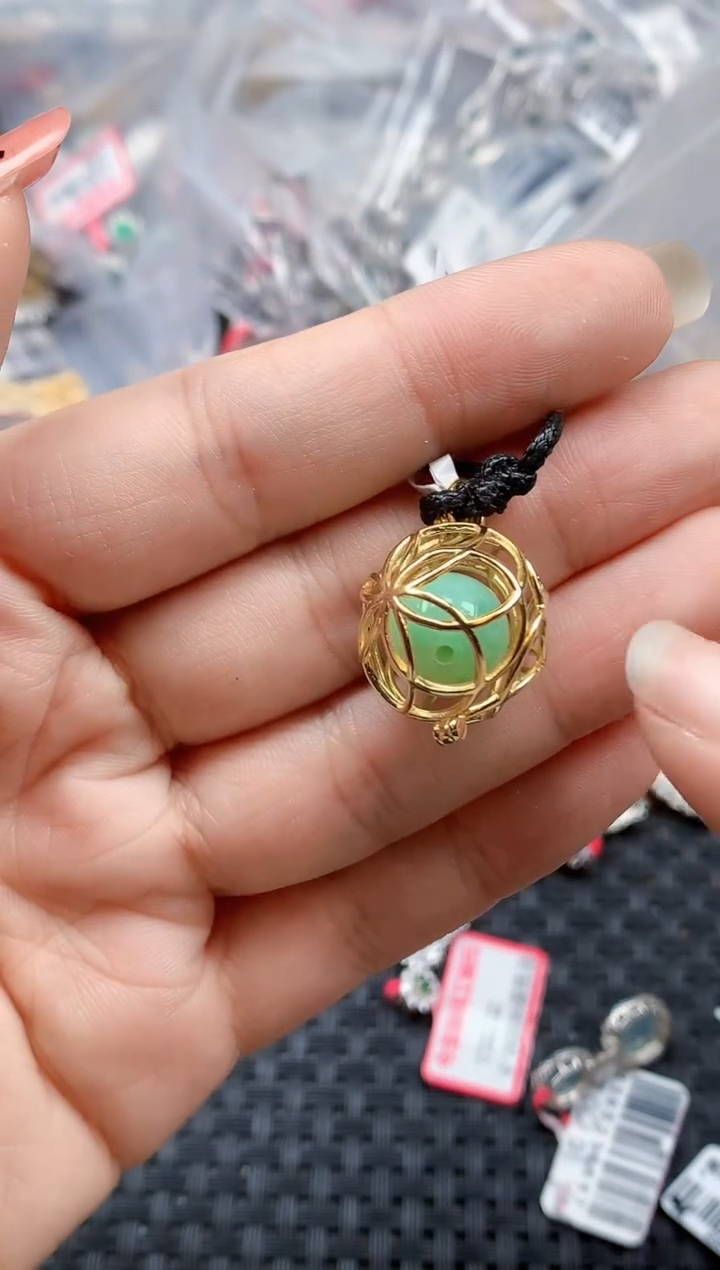 银S925镶嵌戒指翡翠天然A货缅甸翡翠