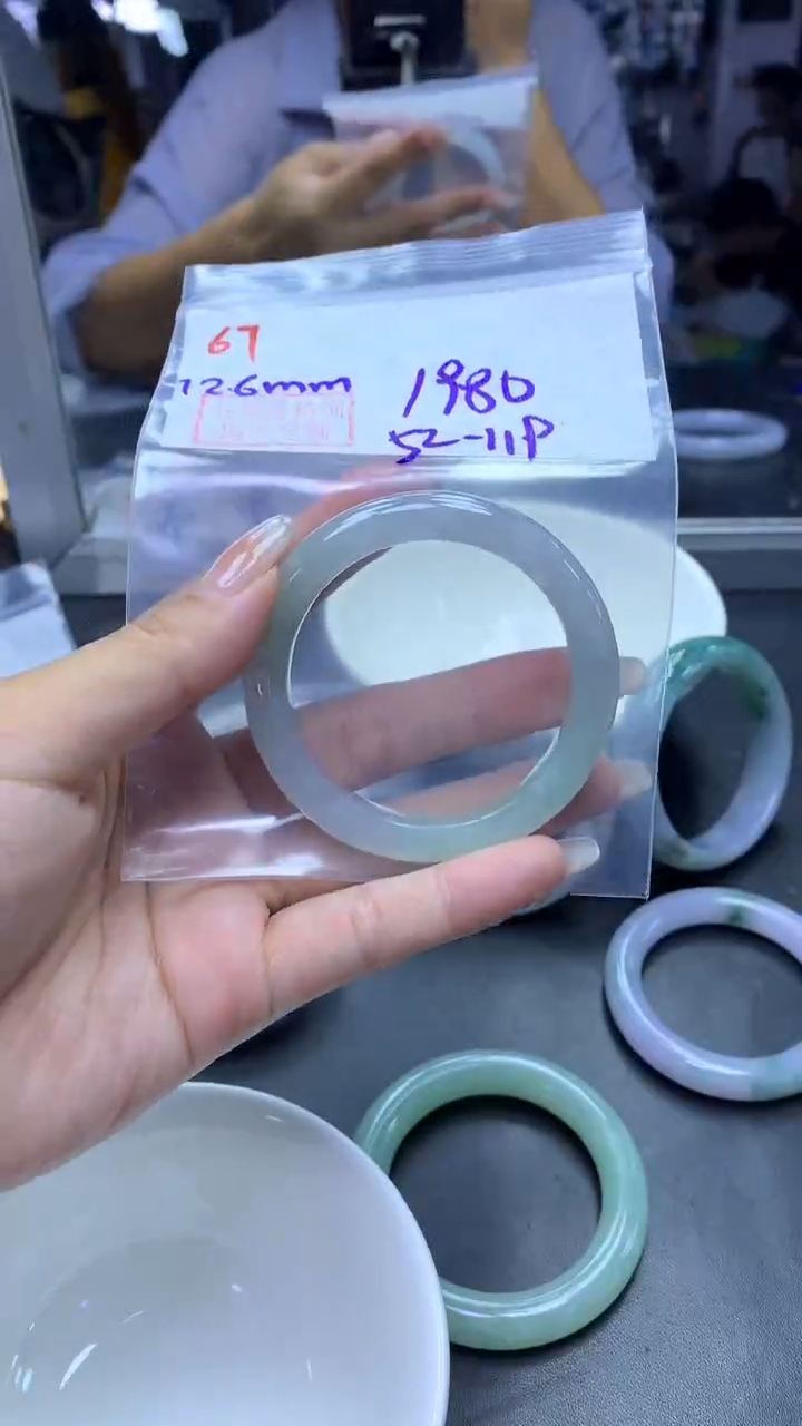 未镶嵌定制翡翠67手镯52+1980元+拍一发一